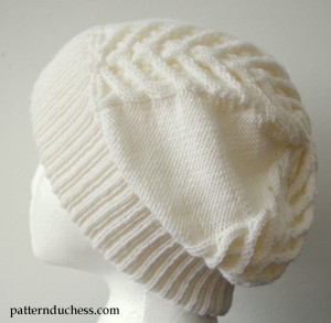 Cable Knit Slouchy Hat With A Brim Knitting Blog Pattern