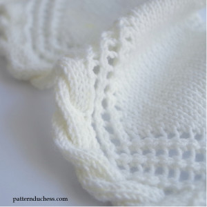 knit cable and lace edging