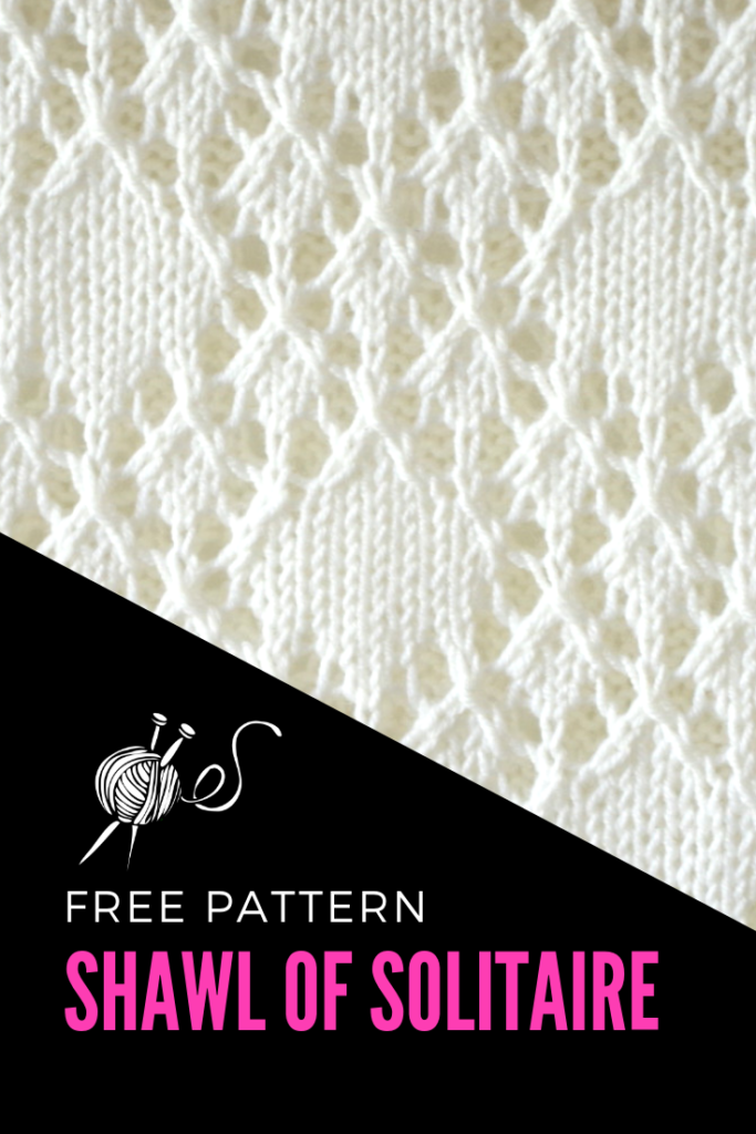 Beautiful knitted lace scarf pattern with diamond stitch pattern with written instructions, chart and video tutorial.