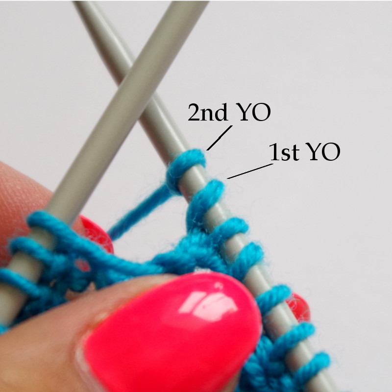 Yarn over twice tutorial Knitting Blog Pattern Duchess