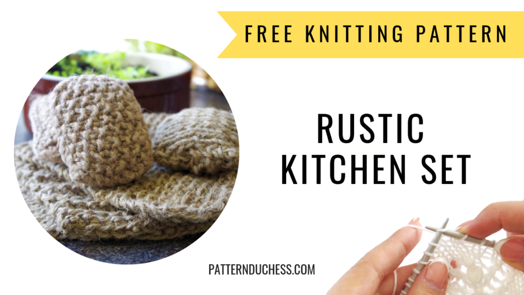 free knitting pattern for a rustic kitchen set