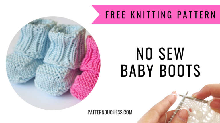 Read more about the article No sew knitted baby booties pattern