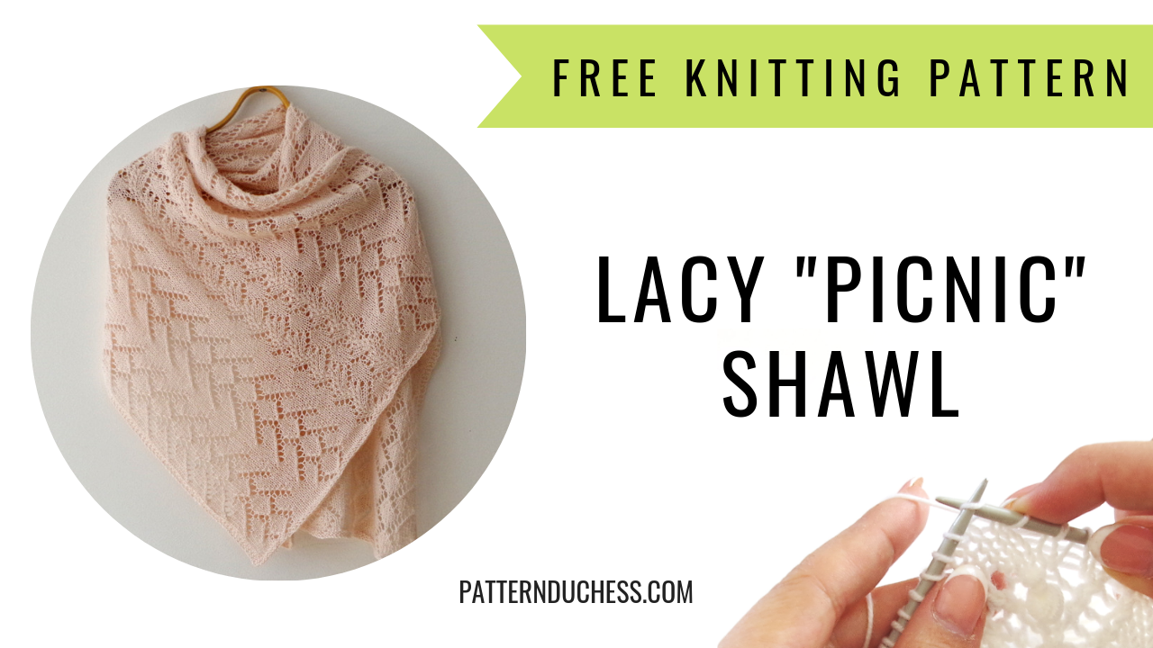 free knitting pattern for a lacy _Picnic_ shawl