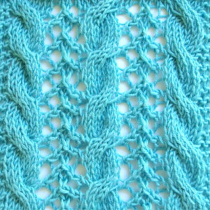 Beautiful shawl pattern with lace and cables