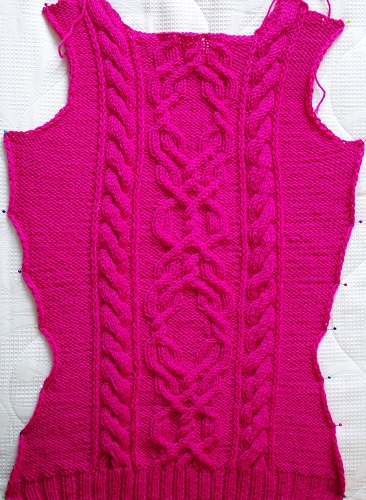 Cable sweater front side