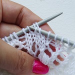 fixing mistakes in lace knitting - k2tog step 2