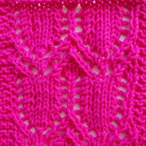 Stitch pattern for knitted lace Tulips by Pattern Duchess