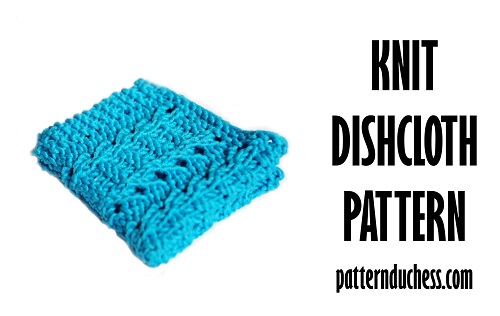 Knit dishcloth free pattern - easy knitting pattern for beginner lace knitters