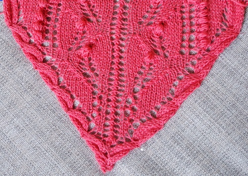 Spring Shawl with lace and cables
