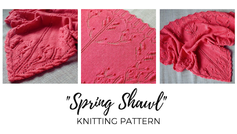 Spring shawl triangular shawl knitting pattern