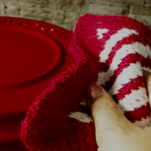 "Candy Cane" pot holder knitting pattern