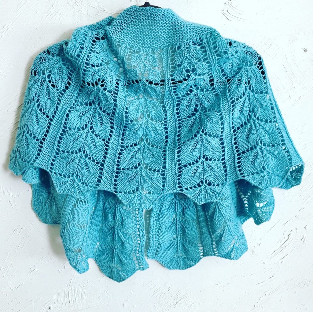 lace shawl pattern with leaves