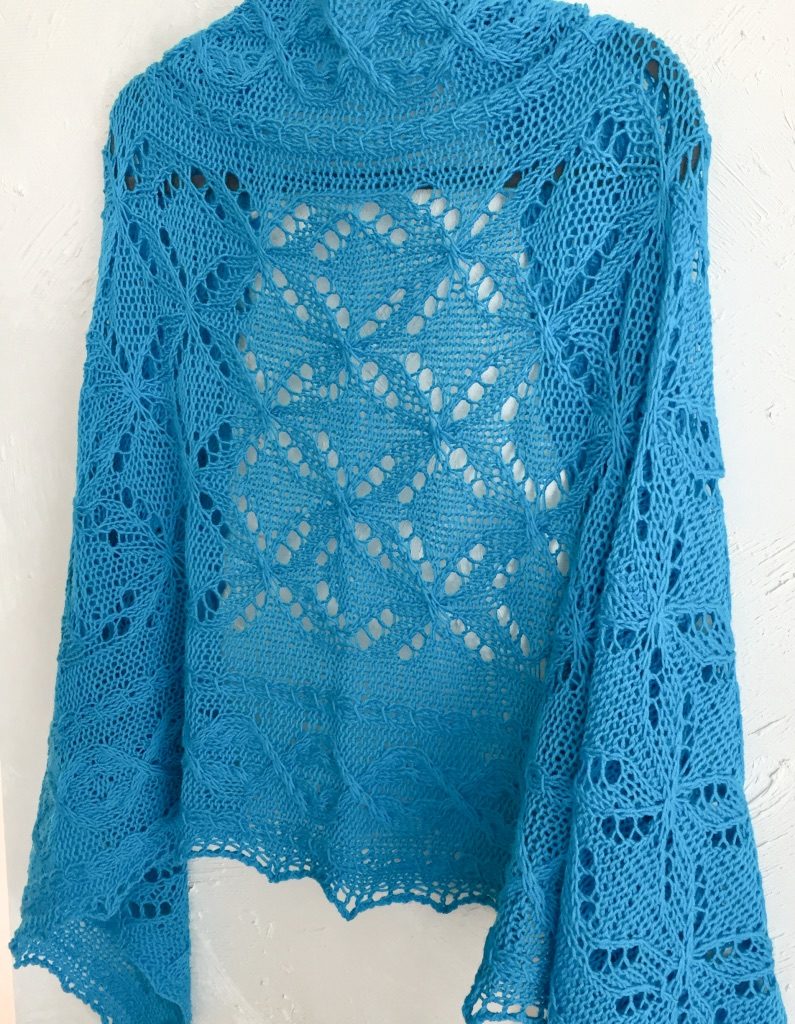 lacy cabled knit shawl