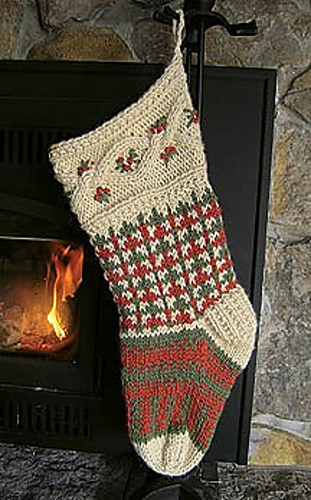 como tricotar uma meia de Natal
