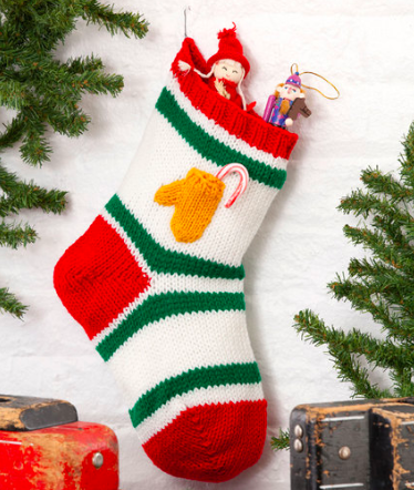knit christmas stocking with the pocket