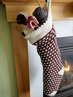 free knitting pattern for vintage Christmas stocking