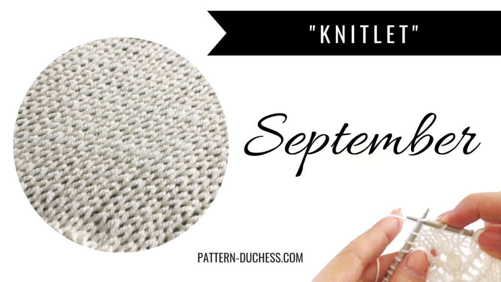 Knitlet (knitting newsletter) September knit stitch swatch
