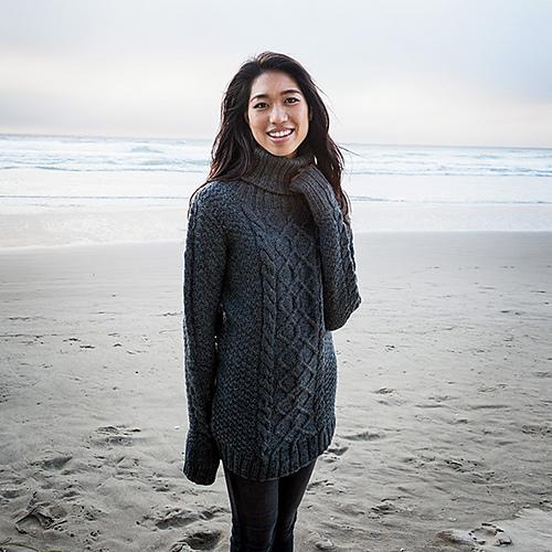 long cabled pullover knitting pattern