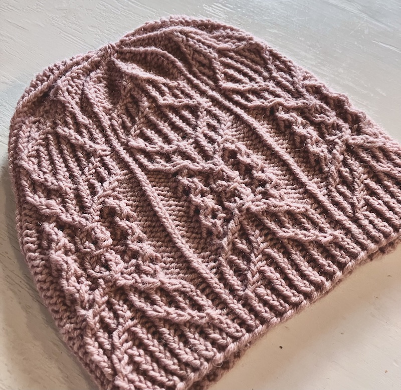 hat knitting pattern with japanese knitting stitches